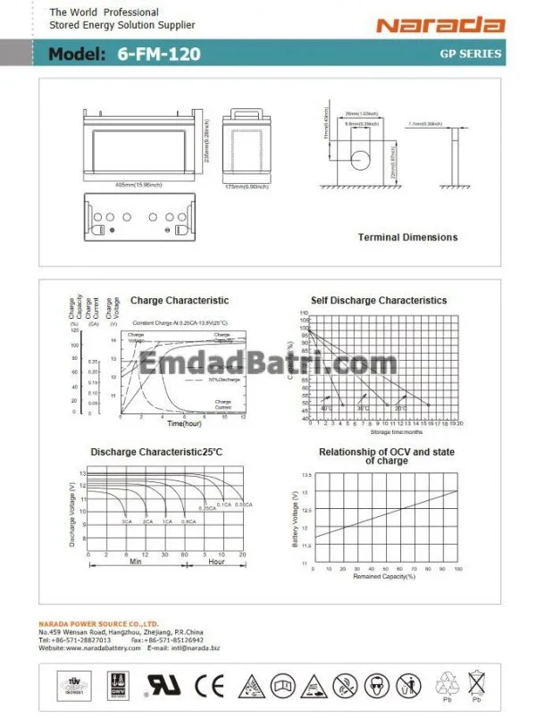 باتری 120 آمپر ساعت یو پی اس نارادا - Image 3