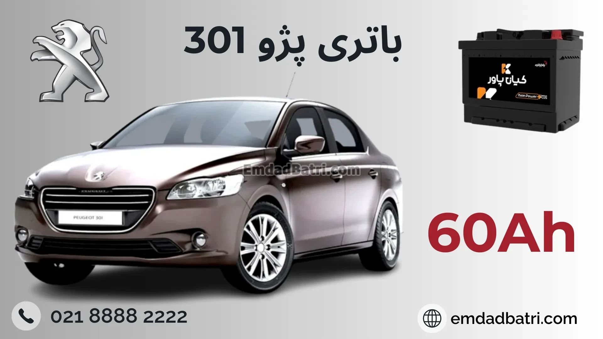 باتری پژو 301